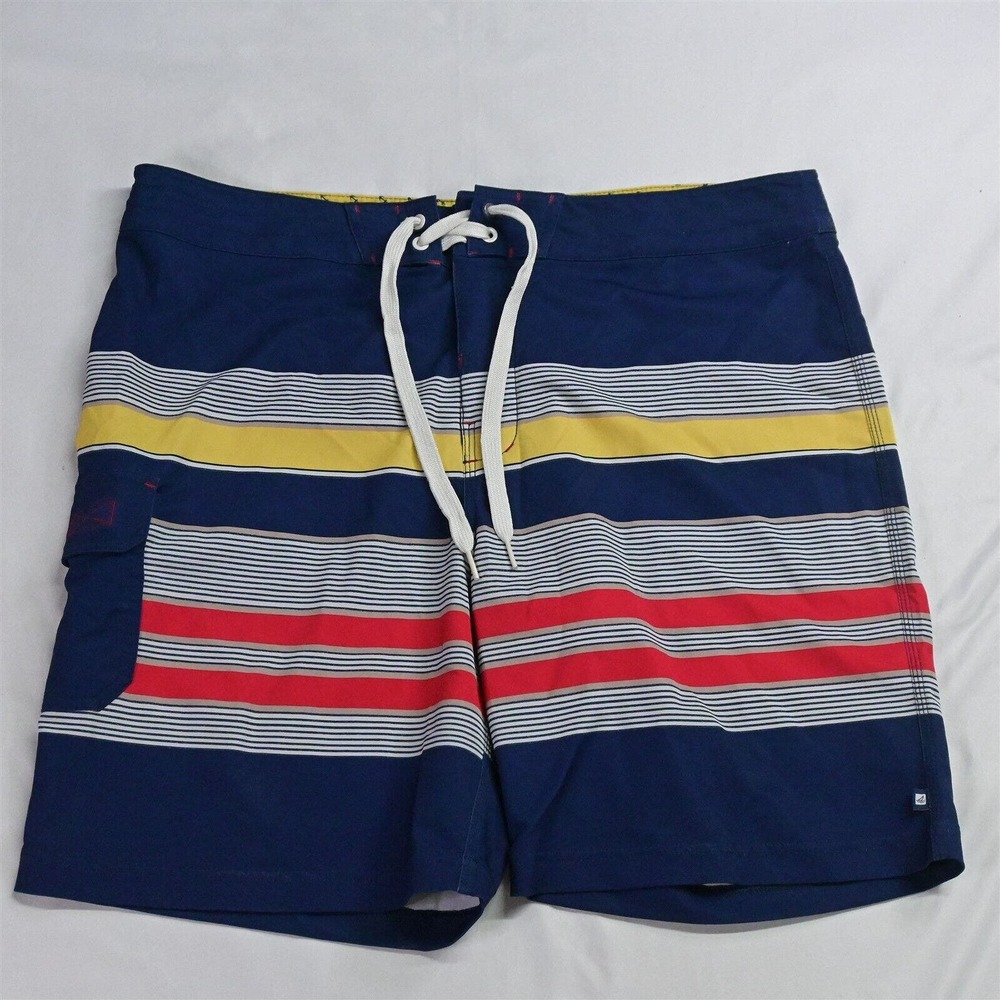 Sperry Top Sider‎ 38 x 8" Blue Stripe Unlined Board Shorts